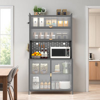 Armoire de cuisine moderne et compacte en métal avec 5 étagères spacieuses, imperméable et durable pour les petites cuisines et les appartements