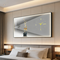 Horloge murale décorative moderne YZOK, peinture décorative en acrylique cristallin lumineux, pour la décoration murale du salon à la maison