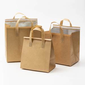 Sac isotherme durable en kraft biodégradable coloré, non tissé, avec isolation en feuille d'aluminium, réutilisable pour pizzas, café à emporter et utilisation en exposition - Product Image 1
