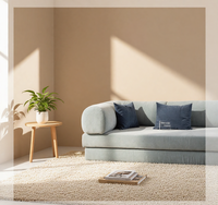 Canapé-lit compact 3 places en L, style Mid-Century Modern, en tissu microfibre velours côtelé et mousse, entièrement démontable et lavable, pour un intérieur épuré