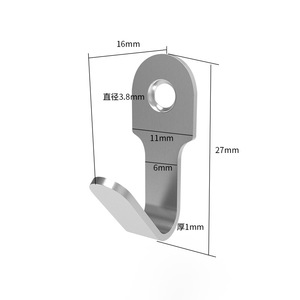Stainless Steel Wall Hooks Heavy Duty Rectangle Modern Style Wall Mounted Type AAB Model - Product Image 4