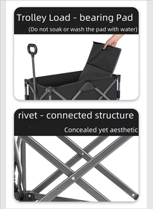 Opbergdoos Op Wielen, Opvouwbare Praktische Kruidenierswagen, All-Terrain Outdoor Camping, Strandbuggy, Tuinaanhangwagen - Product Image 4