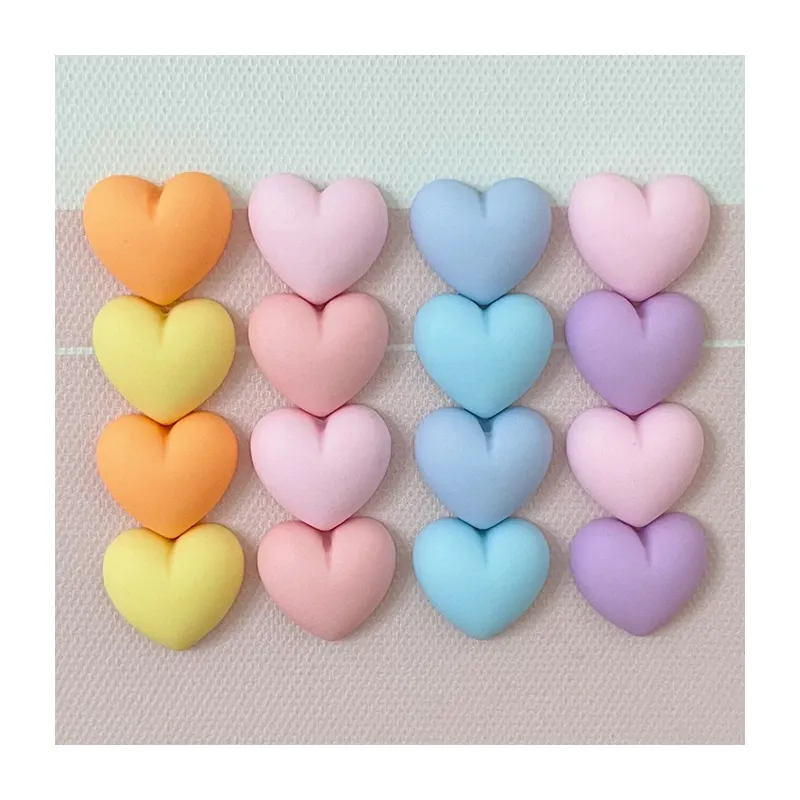 Resin Colorful Mini Heart Flatback Cabochon Scrapbook Phone Case Kawaii Embellishments Accessories