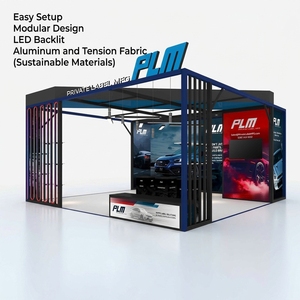 Stands <span class=keywords><strong>d</strong></span>'exposition modulaires pour salons professionnels 20x20 pieds, en aluminium léger, <span class=keywords><strong>couleur</strong></span> personnalisable, forme personnalisable, portables - Product Image 2