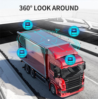 Caméra embarquée 4G pour camion, 360°, 3 caméras, double objectif, WiFi, GPS, enregistrement vidéo 1080P 4 canaux avec vision nocturne pour voiture et bus