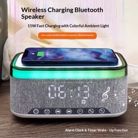 A911 Neu für 5.0 Kabelloses Ladegerät Digitaler Wecker 3-in-1 Lautsprecher mit RGB-Ambientelicht & FM-Radio (Touch-Steuerung)