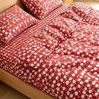 Parure de couette moderne à pois imprimés en coton 100% longues fibres 400T satiné, écologique, douce et lisse, toutes saisons