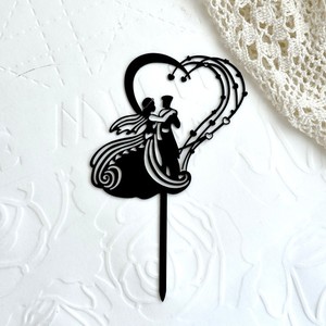 ที่เสียบเค้กอะคริลิค รูปคุณและคุณนาย พร้อมข้อความ Honey And Sweetness สำหรับตกแต่งเค้กวันวาเลนไทน์ ของชำร่วยงานแต่งงาน - Product Image 3