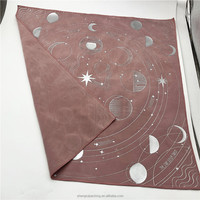 Nappe murale en velours argenté à phases lunaires célestes, nappe d'autel écologique en velours, design personnalisé pour autel