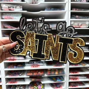 Sports Football Club Team Broderie Fer Sur La Nouvelle-Orléans Saints Brodé Football Team Saints Sequin Patch - Product Image 3