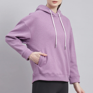 <b>Ladies</b> <b>Longline</b> Hoodie <b>Sweatshirt</b> Stylish Oversized Hooded Pullover Badge Sequined Details ODM for Casual Everyday Wear - Product Image 2