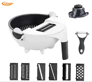 Plantaardige Chopper Draaien Multifunctionele Groentesnijder Met Afvoer Koesteren Keuken Veggie Fruit Shredder Rasp Snijmachine