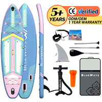 Planche à pagaie gonflable pour adultes de 11' x 33'', 335 cm, stable et polyvalente, 6 pouces d'épaisseur, planche rigide en DWF, 33 pouces de large