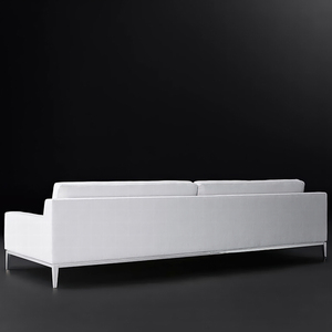 أريكة RH ITALIA TRACK ARM، تنجيد قماشي أبيض مع قاعدة معدنية، طقم أثاث عصري فاخر لغرفة المعيشة - Product Image 5