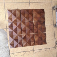 Panneaux muraux et de plafond en mosaïque de bois 3D texturés flexibles et imperméables pour la décoration intérieure des villas et des hôtels, fourniture d'usine
