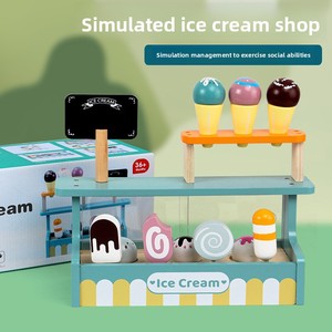 Ensemble de jeu en bois pour enfants, boutique de desserts, stand de thé glacé, cuisine, jouets alimentaires unisexes, 5-7 ans - Product Image 3