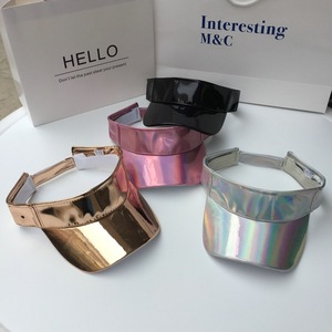 Mũ Nữ Mùa Hè Hở Đuôi Ngựa Bằng Da Bóng Bằng Laser Mũ Che Nắng Thăng Hoa Gorras Casquettes De Mũ Che Nắng Thể Thao Chống Tia UV C - Product Image 1