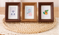 Cadre photo en bois miniature mignon de 3 pouces, à poser sur table et à accrocher au mur, pour la décoration de la maison