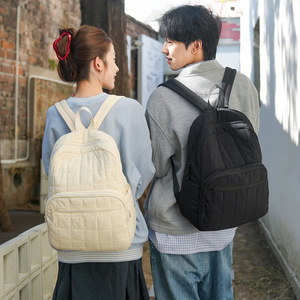 Fashionable and Versatile Rhombus-Patterned <b>Backpack</b> for Women Suitable for Commuting with Padded Lining <b>Large</b> Capacity - Product Image 2