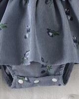 Ensemble d'été 3 pièces mignon à manches courtes pour bébés, avec manches volantées, imprimés floraux aléatoires, nœud à la taille et chaussettes