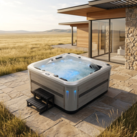 Jacuzzi de Hidromasaje para Exteriores con 60 Jets, Balboa, Bluetooth y Luz LED, Sanitización con Ozono para Resorts y Zonas de Descanso