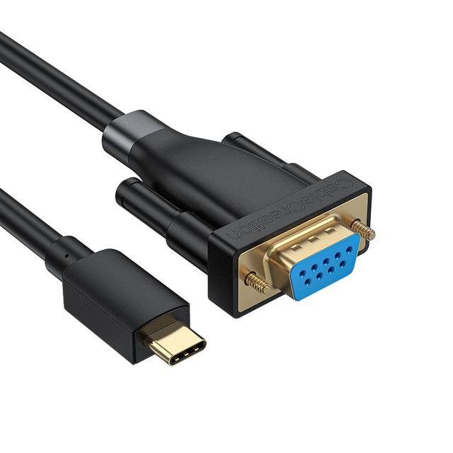 High Quality USB Type C to RS-232 Adapter Cable with PL2303 Chip Braid Shielding PVC Material for Computer & Printer Use
