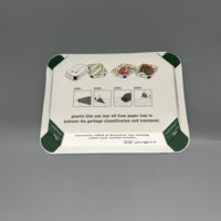 Barquette alimentaire rectangulaire en carton couché laminé filmé, biodégradable et recyclable, 220x168x41mm, pour remplacer les emballages plastiques