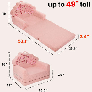 Giving Tree <b>Kids</b> <b>Sofa</b> Bed 53.1 In Foldable With Handrails For Toddlers And Children Nap Or Reading Area - Product Image 4