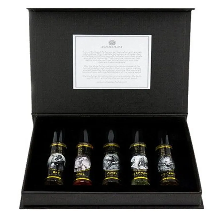 Tampa magnética preta Perfume Box Luxo personalizado Embalagem Fragrância Garrafa Parfum Box