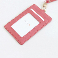 Tempat kartu ID Bisnis dompet lencana ID kulit Pu logo OEM merek kustom dengan tali leher kalung