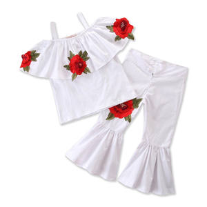 ชุดเสื้อผ้าเด็กทารกแบบขาบาน กางเกงขายาวผู้หญิง ชุดกางเกงเด็กผู้หญิง ขายส่งจากจีน - Product Image 5