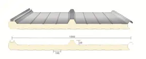Yanmaz yalıtım PIR/PUR poliüretan PU duvar paneli ve çatı için PPGI sandviç paneller atölye/binalar çeşitli