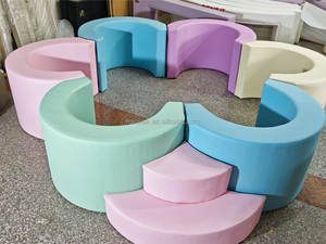 Piscine à balles Macaron Pastel en forme de fleur, en cuir PU, pour location événementielle, garderie et aire de jeux intérieure - Product Image 5