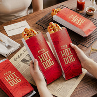 Sacs à hot-dogs personnalisés jetables biodégradables en kraft, imperméables, résistants à la graisse, de qualité alimentaire, en aluminium