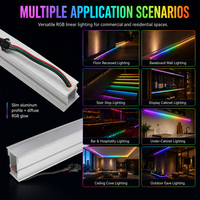 Perfil de Aluminio con Luz Lineal RGBW UCS2904 de 21x26mm, DC24V, SMD5050, para Iluminación Interior de Pasillos de Hotel, Guía de Luz en la Base de la Pared