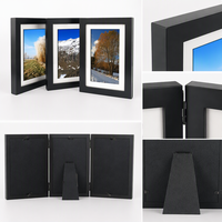 Cadre photo moderne en bois massif de noyer noir de haute qualité B&C ART A4, respectueux de l'environnement, pour l'affichage de peintures, utilisation sur table