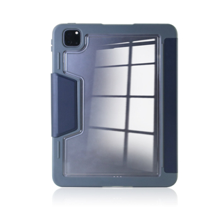 Étui pour <span class=keywords><strong>iPad</strong></span> avec panneau arrière transparent détachable, matériau extérieur résistant à l'usure, support pliable stable - Product Image 3