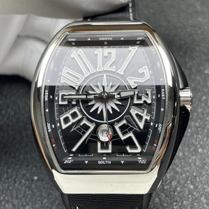 Reloj Mecánico de Lujo para Hombre, Esfera Tonneau, Manecillas Luminosas, Correa de Cuero de 44 mm, Diseño Hueco, Estilo Ejecutivo - Product Image 1