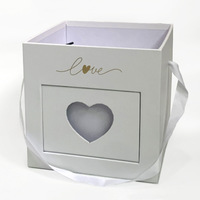 Boîte à fleurs carrée personnalisable de haute qualité en matériaux recyclés, en papier rigide enduit, avec finition brillante