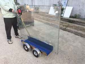 Vente au détail applicable 10 pouces roue de transport métal et fer verre/granit chariot chariot - Product Image 5