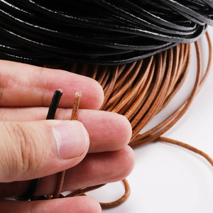 Genuine Leather Cowhide <b>Rope</b> Round Wire For <b>Bracelet</b> Making Black Coffee Color 30004 Jinhua Origin - Product Image 3