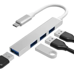 3.0 & 4 Port Multi Splitter Adapter OTG Aluminum Alloy USB C HUB Dock for Lenovo HUAWEI Xiaomi Macbook PC Type C USB 3.0 Hub