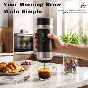 เครื่องชงกาแฟเอสเพรสโซแบบพกพา 3-in-1 ดีไซน์ใหม่ แรงดัน 20 บาร์ ใช้ได้กับกาแฟบดและแคปซูล เหมาะสำหรับการเดินทาง แคมป์ปิ้ง และใช้ในรถยนต์ - Product Image 6