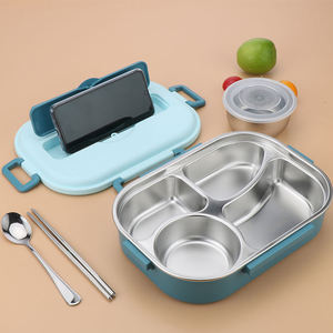 Fiambrera Bento de acero inoxidable de alta calidad HOMEPLANET, contenedor de comida caliente, contenedor de comida duradero, acero inoxidable para adultos y oficina - Product Image 4