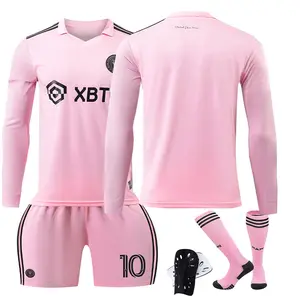 인기있는 빠른 건조 축구 팀 키트 대량 축구 세트 핑크 남성 청소년 성인을위한 축구 유니폼
