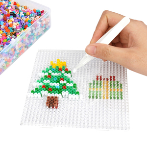 Kit de perles à repasser <span class=keywords><strong>Hama</strong></span> en plastique pour cadeau de Noël OEM multicolore 5mm pour enfants - Product Image 3