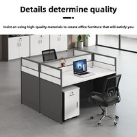 Ensemble de chaises de bureau en gros pour employés avec panneau espace de travail pour employés Style bois moderne quatre-six personnes cloison de bureau
