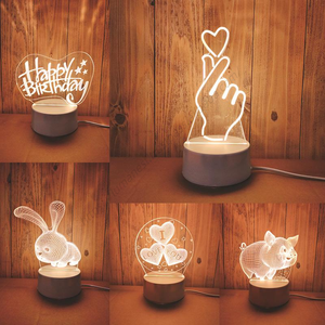 Luces Navideñas al por Mayor, Lámpara Nocturna LED 3D de Dibujos Animados para Dormitorio Infantil, Lámpara de Mesa USB con Batería, Regalo Navideño - Product Image 1