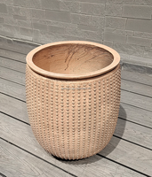 Pot de fleurs moderne en fibre d'argile géante, écologique, léger, durable, fabriqué à la main, 6L/pièce, certifié ISO9001, personnalisable