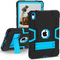 Housse de protection robuste pour tablette avec béquille pliable, étui hybride 3 couches pour iPad 10e génération A16 Air Pro Mini 9.7 10.2 11 13 pouces